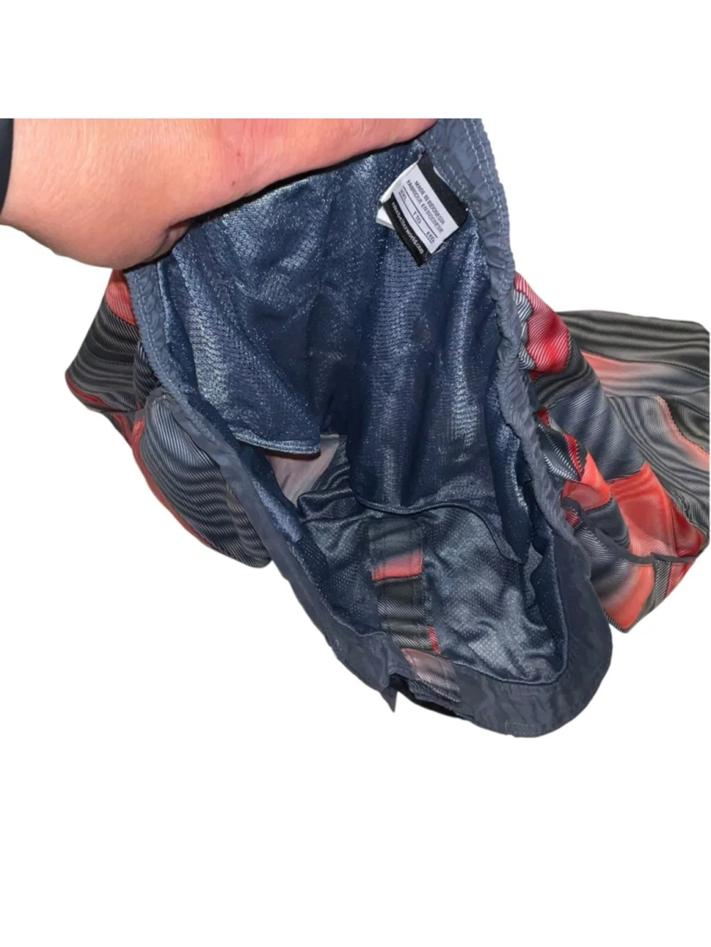 Nike Mens XXL Swim Trunks Gray Coral Red Peach Drawstring‎ Board Shorts Beach